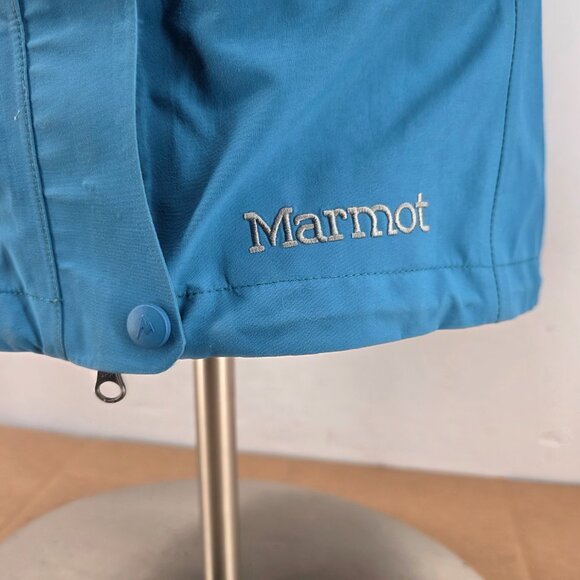 Marmot Gore Tex Hiking  Rain Jacket Full Zip Hooded Soft Shell Blue Sz S - Picture 5 of 16